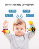 Infinno Baby Wrist Rattle Socks and Foot Finder Set, Perfect Baby Toys for 0-12 Months Newborn Boys and Girls As Shower Gifts, Garden Bug Series by TinyTreasures Baby Boutique