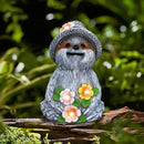 Solar Garden Outdoor Statues Adorable Sloth Figurine Lights with 4 LEDs, Ideal Garden Decor for Lawn, Patio, Balcony and Yard. Exquisite Lawn Ornament and Unique Gifts for Mom and Grandma by GreenHaven Gardens