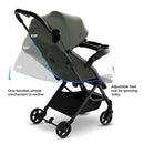 Mompush Lithe V2 Lightweight Travel Stroller, Compact Foldable Baby Stroller with Travel Bag, One-Hand Fold Stroller, Snack Tray, Mechanical Recline Seat, Airplane-Ready, Organizer & Rain Cover by TinyTreasures Baby Boutique