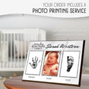 Baby Hand and Footprint Kit with Photo & Birth Details, Inkless Hand and Footprint Kit, Newborn Keepsake Plaque, Baby Shower Gifts (STYLE 1 (Fully Personalized) (Welcome To The World) (Neutral)) by TinyTreasures Baby Boutique