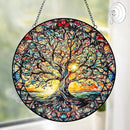 Tree of Life Sun Catcher Stained Glass Window Hanging - Handmade Suncatchers for Windows Hanging Stained Glass Suncatcher - Sun Catchers Indoor Window Wall Home Decor Glass Panel Gift for Women Men by GreenHaven Gardens