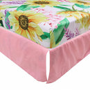 Cloele Crib Bedding Set for Baby Girls - 3 Piece Elephant Baby Bedding Set includes Pink Crib Skirt Crib Quilt Fitted Sheet - Sunflower Soft Nursery Comforter Bedding Set for Girls by TinyTreasures Baby Boutique
