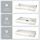 2-Pack Under Bed Storage, 6 Inches Tall Closet Organizers and Storage Bins with Sturdy Sidewalls/Bottom/4 Handles, Beige by CozyNest Decor