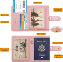 Melsbrinna Rfid Passport Holder for Travel women/Men, Cute Passport Wallet Rfid Blocking Card Slots, Rfid Passport Cover/CaseTravel Wallet, Passport Book Holder (1, LG PINK) by TinyTreasures Baby Boutique