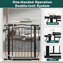 Extra Wide Baby Gate 67.3-81.1 Inch, Pressure Mounted Dog Gate Indoor, Walk Thru Pet Gate for Cat Dog Child,Pet Gates for The House Stairs Doorway Black by TinyTreasures Baby Boutique