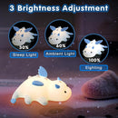 Cute Baby Dragon Kids Night Light for Kids,Cute Soft Silicone Lamp 3 Level Dimmable Changing Rechargeable Breastfeeding Nursery Portable Kawaii Lamps,Bedside Lamp for Baby and Toddler,Boy Girls（Blue） by TinyTreasures Baby Boutique
