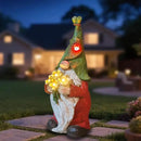 COWOS Garden Gnome Statue Outdoor Decor, Solar Garden Gnome Figurine Light, Resin Statues Sculpture for Patio Yard Lawn Outdoor Decorations by CozyNest Decor