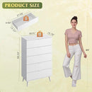 WLIVE 5 Drawer Dresser for Bedroom, Tall Wood Dresser, White Dressers Storage Organizer with Sturdy Metal Handle, Chest of Drawers for Living Room, Hallway, Closet by CozyNest Decor