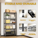 1250 lbs 5 Tier Shelf Metal Storage Shelves Shelving Wire Rack Heavy Duty Closet Organizers for Garage Kitchen Bathroom Laundry Black 13.8" D x 29.5" W x 59.5" H by CozyNest Decor