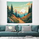 HZOHNAGO Mountain Tapestry Forest Mountain Sunrise Road Pattern Printed Wall Tapestry Wall Hanging for Bedroom Living Room Dorm 60" W x 50" H by CozyNest Decor
