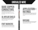 Voltive 22/2 Shielded Riser - CL3R Rated - Bare Copper - 500 Foot Box - Black by GreenHaven Gardens
