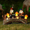 Funny Garden Gnome Statue Solar Powered Mushroom Figurine with Squirrel Gnome Durable Resin Outdoor Decoration for Patio Yard Lawn Ornament Housewarming Gift by GreenHaven Gardens