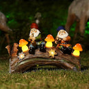 Funny Garden Gnome Statue Solar Powered Mushroom Figurine with Squirrel Gnome Durable Resin Outdoor Decoration for Patio Yard Lawn Ornament Housewarming Gift by GreenHaven Gardens
