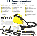 Steam Cleaner, Multipurpose Powerful Steamer with 21 Accessories, 248°F High-Temperature Steam for Floors, Grout, Tiles, Carpet, Cars - Portable 1.08L Tank, Child Lock, Chemical-Free Cleaning (Yellow) by TinyTreasures Baby Boutique