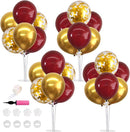 TONIFUL 4 Set Burgundy Red Gold Balloon Centerpieces for Table,Balloon Stand Kit for Graduation Decorations 2025,Christmas Party Decoration,New Year's Eve,Anniversary,Thanksgiving,Birthday Decorations by TinyTreasures Baby Boutique
