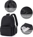 CLUCI Black Backpack for Women Men, Waterproof High School Bookbag, Lightweight Casual Travel Daypack, Classic Basic College Backpack, Middle School Bag for Teen Girls Boys Laptop Backpack by TinyTreasures Baby Boutique