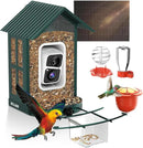 SOLIOM Solar Bird Feeder with Camera for Outdoors - AI Smart Birdhouse, 2K Live View & Instant Alerts, Squirrel Proof - Perfect Bird Watching Gift (Green) by GreenHaven Gardens