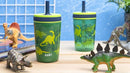 Zak Designs Dino Camo Kelso Tumbler 3pc Set, Leak-Proof Screw-On Lid with Straw, Bundle for Kids Includes Plastic and Stainless Steel Cups with Additional Sipper, 15 fluid ounces by TinyTreasures Baby Boutique