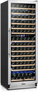 Tylza 24 Inch Wine Fridge Dual Zone, 180 Bottle Wine Cooler Refrigerator With Stainless Steel and Professional Compressor, Fast Cooling Low Noise and No Fog Built-in or Freestanding by CozyNest Decor