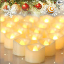 CANDLE CHOICE Battery Operated Flameless Tea Lights White Flickering LED Electric Fake Votive Tealight Candles Halloween Pumpkin Wedding Christmas Decorations Table Centerpieces 48 Pack Batteries Incl by GreenHaven Gardens