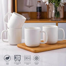 AmorArc 14oz Coffee Mugs Set of 6, Speckled Ceramic Coffee Mugs with Large Handle & Wavy Rim for Latte/Hot Cocoa/Tea, Coffee Cups for Men Women. Oven, Dishwasher&Microwave Safe, Speckled White by CozyNest Decor