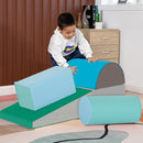 PayLessHere Climbing Toys for Toddlers 5 Piece Corner Foam Climbing Blocks Set with Soft Foam and Strong Structure for Babies 1-3 Crawling and Sliding Activity Play Indoor(Blue, 5 Piece) by TinyTreasures Baby Boutique