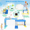 Toddler Basketball Hoop with Adjustable Height, 5 in 1 Toddler Sports Activity Center, Basketball Bowling Baseball Soccer Golf Set, Indoor Outdoor Sports Toy for Baby Birthday Present by TinyTreasures Baby Boutique