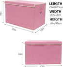 popoly Large Toy Box Chest Storage with Flip-Top Lid, Collapsible Kids Toy Storage Bin Boxes Container for Boys, Girls, Nursery, Playroom, 25"x13" x16" (Linen Pink) by TinyTreasures Baby Boutique
