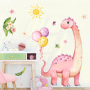 Large Pink Dinosaur Wall Decals Cartoon Dino Balloon Flower Wall Stickers Peel and Stick Wall Art Decor for Girls Baby Nursery Kids Bedroom Playroom Classroom Toddlers Wall Decor by TinyTreasures Baby Boutique