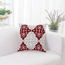 HWY 50 Burgundy Red Decorative Throw Pillow Covers 18x18 Inch, Pack of 2 Embroidered Cotton Farmhouse Cushion Cover Pillow Case for Sofa Couch Living Room Bed Bedroon, Accent Geometric by CozyNest Decor