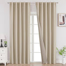 Joydeco 108 Inch Blackout Curtains for Bedroom, Thermal Insulated Black Out Curtains 2 Panels Set, Room Darkening Drapes for Living Room Window Rod Pocket Back Tab (W37 x L108 Inch, Light Beige) by TinyTreasures Baby Boutique