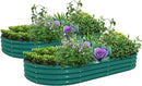 2 Pack 8x4x1FT Galvanized Raised Garden Bed Kit Oval Metal Ground Planter Box Outdoor Bottomless Planter Raised Beds for Vegetables Flowers Herbs Fruits, Green by CozyNest Decor