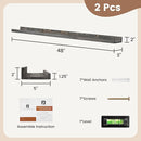 48 Inch Long Floating Shelves for Wall, Solid Pine Wood Picture Ledge Shelves with Lips, Nursery Book Shelves for Toys Storage Living Room Bedroom Photo Frames (2 Pcs, Grey) by TinyTreasures Baby Boutique
