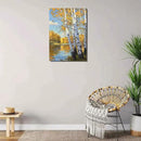 Poplar trees beside the blue sky and white clouds are suitable for living rooms bedrooms and offices Landscape posters and wall paintings by CozyNest Decor