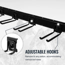 Locking Garden Tool Organizer, Garage Organization Wall Mount Storage Rack, Heavy Duty Metal Yard Tool Organizer, Adjustable Hanging Hooks, Hold Up to 3000lbs (32Inch Black) by GreenHaven Gardens