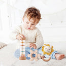 Youuys Wooden Baby Rattle Set (3pcs) - Crochet Rattle Rain Stick Teething Toys, Wooden Montessori Toy for Newborn Infant Baby Rattles Set Toys 3-6-12 Months(Lion) by TinyTreasures Baby Boutique