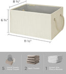 StorageWorks Storage Baskets for Shelves, Foldable Fabric Closet Storage Bins with Handles, Fabric Storage Bins Clothes Organizer, Beige, White & Ivory, 3-Pack, Small by TinyTreasures Baby Boutique