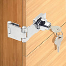 KIBBEH 1 Pack Door Lock Hasp Latchs, Collapsible Solid 304 Stainless Steel File Cabinet Lock Desk Drawer Lock, for 90 Degree and 180 Degree Drawers, Dabinets, Doors, Flip Barn Door (Universal Key) by TinyTreasures Baby Boutique