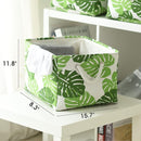 Storage Cubes, Storage Bins Baskets for Organizing 4 Pack for Organizing Toys, Clothes, Closet Baskets with Rope Handles for Nursery Home(White and Green,15.7"L×11.8"W×8.2"H) by TinyTreasures Baby Boutique
