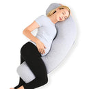 Momcozy Pregnancy Pillows for Side Sleeping, J Shaped Maternity Body Pillow for Pregnancy, Soft Pregnancy Pillow with Jersey Cover for Head Neck Belly Support, Grey by TinyTreasures Baby Boutique