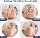MAXYOYO Bean Bag Chair, Comfy Bean Bag Sofa with Back Support, Faux Fur Bean Bag Chair for Adults and Kids, Stuffed Floor Sofa for Living Room, Bedroom, Apartment, Pink by CozyNest Decor