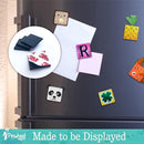 Pinwheel Crafts Magnetic Tile Art Kit Ages 6-12+ Years - Paint Your Own Magnetic Mini Tiles Includes 12 Tiles, Magnets, 8 Paints, Brush, Googly Eyes - DIY Magnet Making Kit for Kids by TinyTreasures Baby Boutique