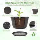 Quarut 12 Inch Large Planter Pot for Plants Indoor Outdoor, 4 Pack Plastic Flower Pots with Drainage Hole & Tray, Modern Decorative Garden Pot with Saucer, Plant Container for House（Brown） by CozyNest Decor