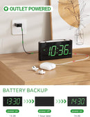 Alarm Clock for Bedroom, 7.5" Large Display LED Digital Clock with 7 Color Night Light,USB Phone Charger,Dimmer,Battery Backup,Easy to Set Loud Bedside Clock for Heavy Sleepers Adult Teen Kid Boy Girl by TinyTreasures Baby Boutique
