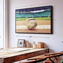 ElephantStock Baseball In Stadium Wall Art - Horizontal Framed Canvas - 1-Piece Living Room Wall Decor - Car Photography Canvas Print - Brown and Beige Decor for Wall - 37" X 25" by CozyNest Decor