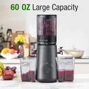 Juicer Machines, TUUMIIST Cold Press Juicer with 5.3" Extra Large Feed Chute Fit Whole Fruits & Vegetables Easy to Clean, High Juice Yield, BPA Free (Gun Grey) by CozyNest Decor
