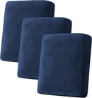 H.VERSAILTEX Velvet Stretch Couch Cushion Cover Plush Cushion Slipcover for Chair Loveseat Sofa Cushion Furniture Protector Seat Cushion Sofa Cover (3 Piece Sofa Cushion Covers, Navy) by CozyNest Decor