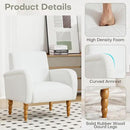 Chenille Fabric Accent Chairs Set of 2, Upholstered Armchair with Solid Wood Legs, Modern Living Room Accent Chair, Comfy Single Sofa Reading Club Chair for Bedroom Reception Lounge, White by CozyNest Decor