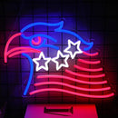 Patriotic Eagle Flag Neon Sign USA Stars and Stripes LED Sign for Wall American Flag Neon Lights Signs for Bedroom Memorial Day 4th of July Independence Day American Eagle Day Decorations by CozyNest Decor