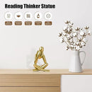 Bookshelf Decor Reading Statue - Abstract Art Thinker Sculpture Bookend for Shelves Aesthetic, Modern Home Decoration Figurine for Living Room Office Shelf Desk Coffee Table Decor(Gold Right)